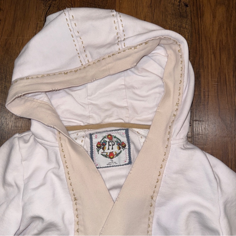 Free People Kids White Hooded Jacket